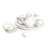 Maxbell 3x8pcs Dollhouse Miniature Dining Ware Porcelain Tea Set Dish Cup Plate Floral