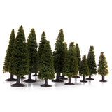 Maxbell 15pc Boxed Model Cedar Trees Train Railway Scenery Layout +10pc 3.1"- 3.9" Trees