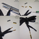 Maxbell 16pcs Gold+Silver Rectangular Metal Aglets Shoe Laces Tips Screw On Replacement
