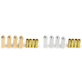 Maxbell 16pcs Gold+Silver Rectangular Metal Aglets Shoe Laces Tips Screw On Replacement