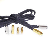 Maxbell 16pcs Gold+Silver Rectangular Metal Aglets Shoe Laces Tips Screw On Replacement