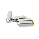 Maxbell 16pcs Gold+Silver Rectangular Metal Aglets Shoe Laces Tips Screw On Replacement