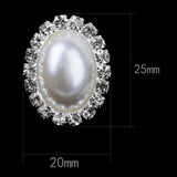 Maxbell 30pcs Vary Shape Faux Pearl Button Crystal Beige Flatback Wedding Decor 20x25mm