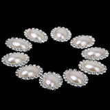 Maxbell 30pcs Vary Shape Faux Pearl Button Crystal Beige Flatback Wedding Decor 20x25mm