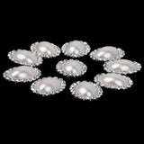 Maxbell 20x Oval/Teardrop Crystal Wedding Topper Stick On Pearl Button Flatback 20x25mm