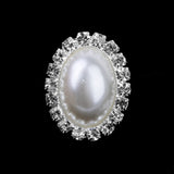 Maxbell 20x Oval/Teardrop Crystal Wedding Topper Stick On Pearl Button Flatback 20x25mm
