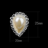 Maxbell 30pcs Vary Shape Faux Pearl Button Crystal Beige Flatback Wedding Decor 20x25mm