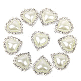 Maxbell 30pcs Vary Shape Faux Pearl Button Crystal Beige Flatback Wedding Decor 20x25mm