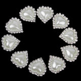 Maxbell 30pcs Vary Shape Faux Pearl Button Crystal Beige Flatback Wedding Decor 20x25mm