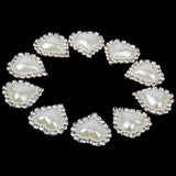 Maxbell 30pcs Vary Shape Faux Pearl Button Crystal Beige Flatback Wedding Decor 20x25mm