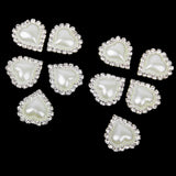 Maxbell 30pcs Vary Shape Faux Pearl Button Crystal Beige Flatback Wedding Decor 20x25mm
