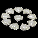 Maxbell 30pcs Vary Shape Faux Pearl Button Crystal Beige Flatback Wedding Decor 20x25mm