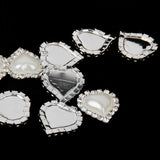 Maxbell 30pcs Vary Shape Faux Pearl Button Crystal Beige Flatback Wedding Decor 20x25mm