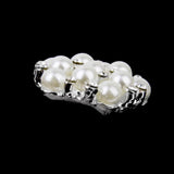 Maxbell 4x10pcs 20mm Crystal Rhinestone Pearl Flower Embellishments Button Flatback