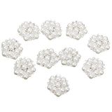 Maxbell 4x10pcs 20mm Crystal Rhinestone Pearl Flower Embellishments Button Flatback