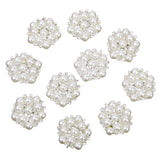 Maxbell 4x10pcs 20mm Crystal Rhinestone Pearl Flower Embellishments Button Flatback