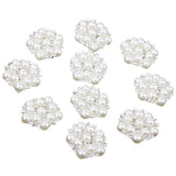 Maxbell 4x10pcs 20mm Crystal Rhinestone Pearl Flower Embellishments Button Flatback