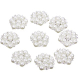 Maxbell 4x10pcs 20mm Crystal Rhinestone Pearl Flower Embellishments Button Flatback