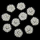 Maxbell 4x10pcs 20mm Crystal Rhinestone Pearl Flower Embellishments Button Flatback