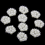Maxbell 4x10pcs 20mm Crystal Rhinestone Pearl Flower Embellishments Button Flatback