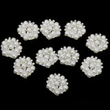 Maxbell 4x10pcs 20mm Crystal Rhinestone Pearl Flower Embellishments Button Flatback