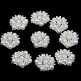 Maxbell 4x10pcs 20mm Crystal Rhinestone Pearl Flower Embellishments Button Flatback