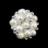 Maxbell 4x10pcs 20mm Crystal Rhinestone Pearl Flower Embellishments Button Flatback