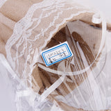 Maxbell Rustic Wedding Hessian Burlap Lace Flower Basket & Feather Ring Bearer Pillow 8"