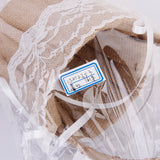 Maxbell 2pcs Burlap Jute Floral Lace Bowknot Flower Girl Basket Rustic Wedding Decor