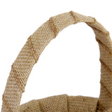 Maxbell 2pcs Burlap Jute Floral Lace Bowknot Flower Girl Basket Rustic Wedding Decor