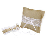 Maxbell Rustic Wedding Burlap Jute Hessian Lace Guest Book Register Pen Stand Garter Set