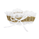 Maxbell Rustic Wedding Burlap Jute Hessian Lace Guest Book Register Pen Stand Garter Set