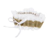 Maxbell Rustic Wedding Burlap Jute Hessian Lace Guest Book Register Pen Stand Garter Set