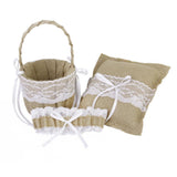 Maxbell Rustic Wedding Burlap Jute Hessian Lace Guest Book Register Pen Stand Garter Set