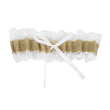 Maxbell Rustic Wedding Burlap Jute Hessian Lace Guest Book Register Pen Stand Garter Set