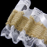 Maxbell Rustic Wedding Burlap Jute Hessian Lace Guest Book Register Pen Stand Garter Set