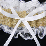 Maxbell Rustic Wedding Burlap Jute Hessian Lace Guest Book Register Pen Stand Garter Set