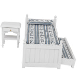 Maxbell 1/12 Dollhouse Bedside Cabinet Miniature Furniture Decoration White Wooden