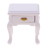 Maxbell 1/12 Dollhouse Bedside Cabinet Miniature Furniture Decoration White Wooden