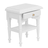 Maxbell 1/12 Dollhouse Bedside Cabinet Miniature Furniture Decoration White Wooden