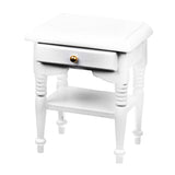 Maxbell 1/12 Dollhouse Bedside Cabinet Miniature Furniture Decoration White Wooden