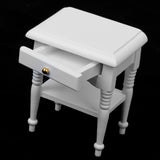Maxbell Dolls House Miniature White Wooden TV Cabinet Stand & Nighstand Bedside Table