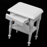 Maxbell 1/12 Dollhouse Bedside Cabinet Miniature Furniture Decoration White Wooden