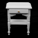 Maxbell 1/12 Dollhouse Bedside Cabinet Miniature Furniture Decoration White Wooden