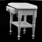 Maxbell Dolls House Miniature White Wooden TV Cabinet Stand & Nighstand Bedside Table