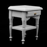 Maxbell Dolls House Miniature White Wooden TV Cabinet Stand & Nighstand Bedside Table