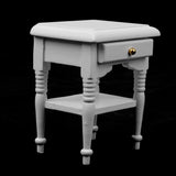 Maxbell 1/12 Dollhouse Bedside Cabinet Miniature Furniture Decoration White Wooden