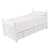 Maxbell Dollhouse Miniature Drawer Bed Furniture Model Two Layers Wood for Bedroom