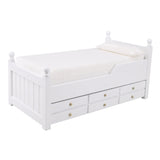 Maxbell Dollhouse Miniature Drawer Bed Furniture Model Two Layers Wood for Bedroom