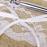 Maxbell RUSTIC Burlap Jute Lace Wedding Party Guest Book Pen Stand Ring Bearer Pillow 4"